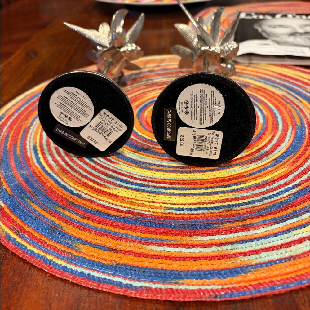 West Elm Silver Leaf Acorn Candle Holders - Picture 6 of 6